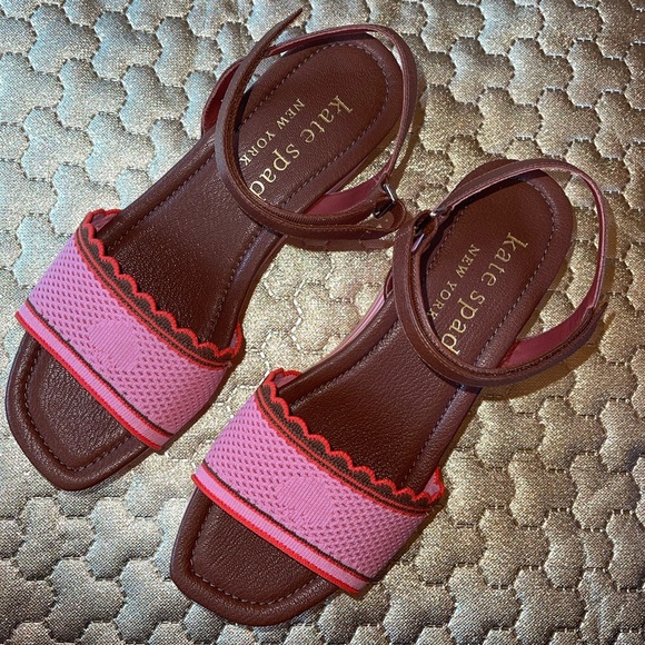 NEW Kate Spade Striped Highrise Wedges - Picture 7 of 12